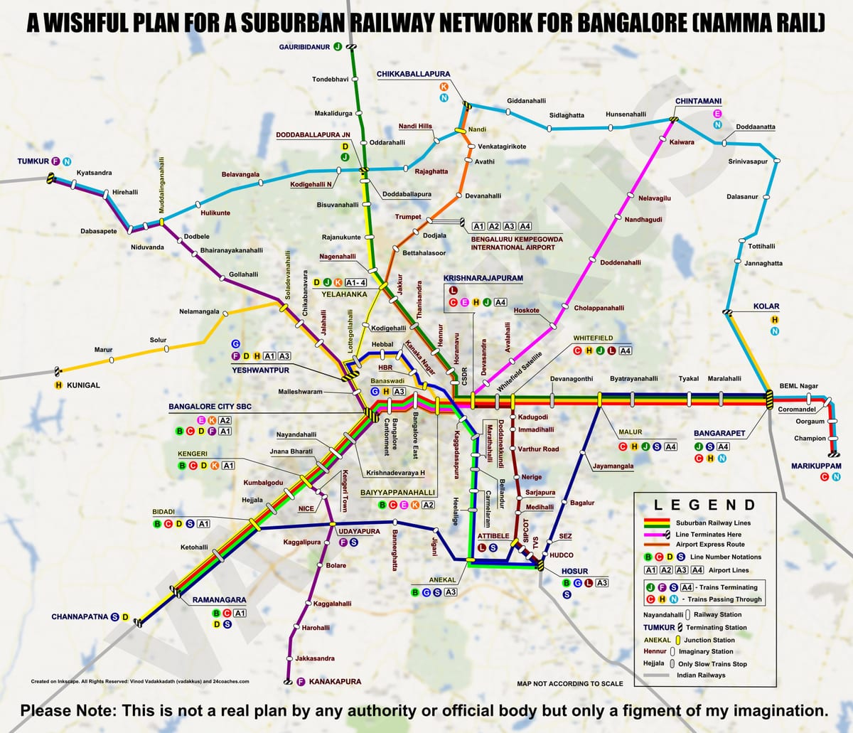 mapa Bangalore železniční stanice