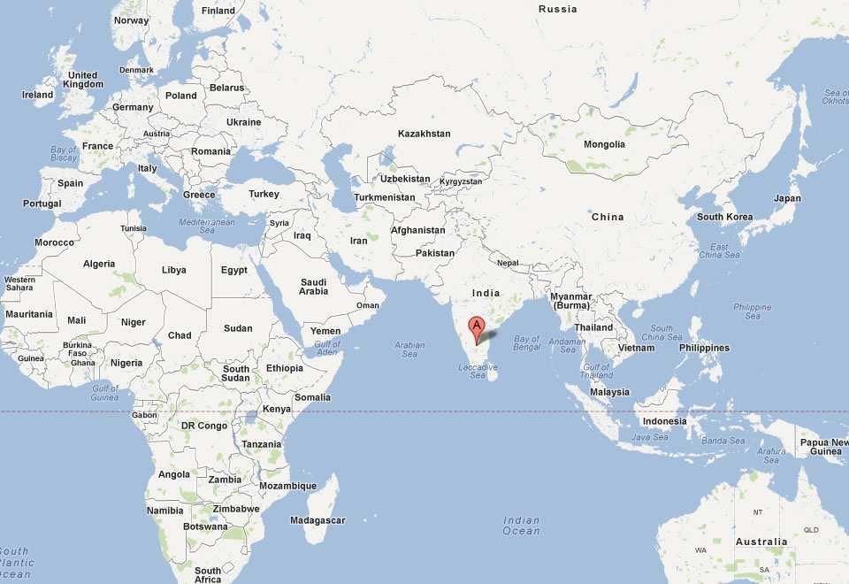 Bangalore v mapě světa