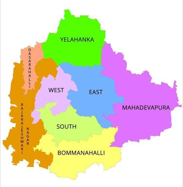 Bangalore JPSP oddělení mapě