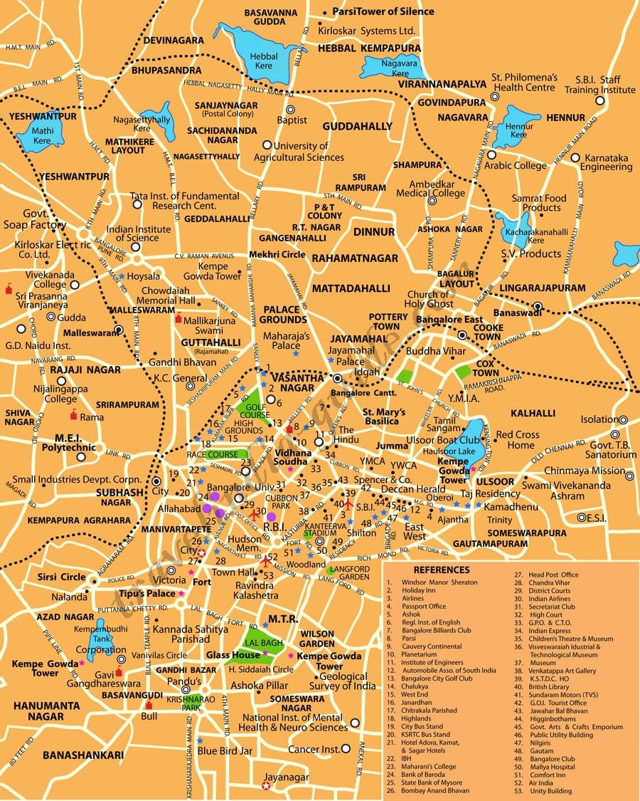 Bangalore na mapě
