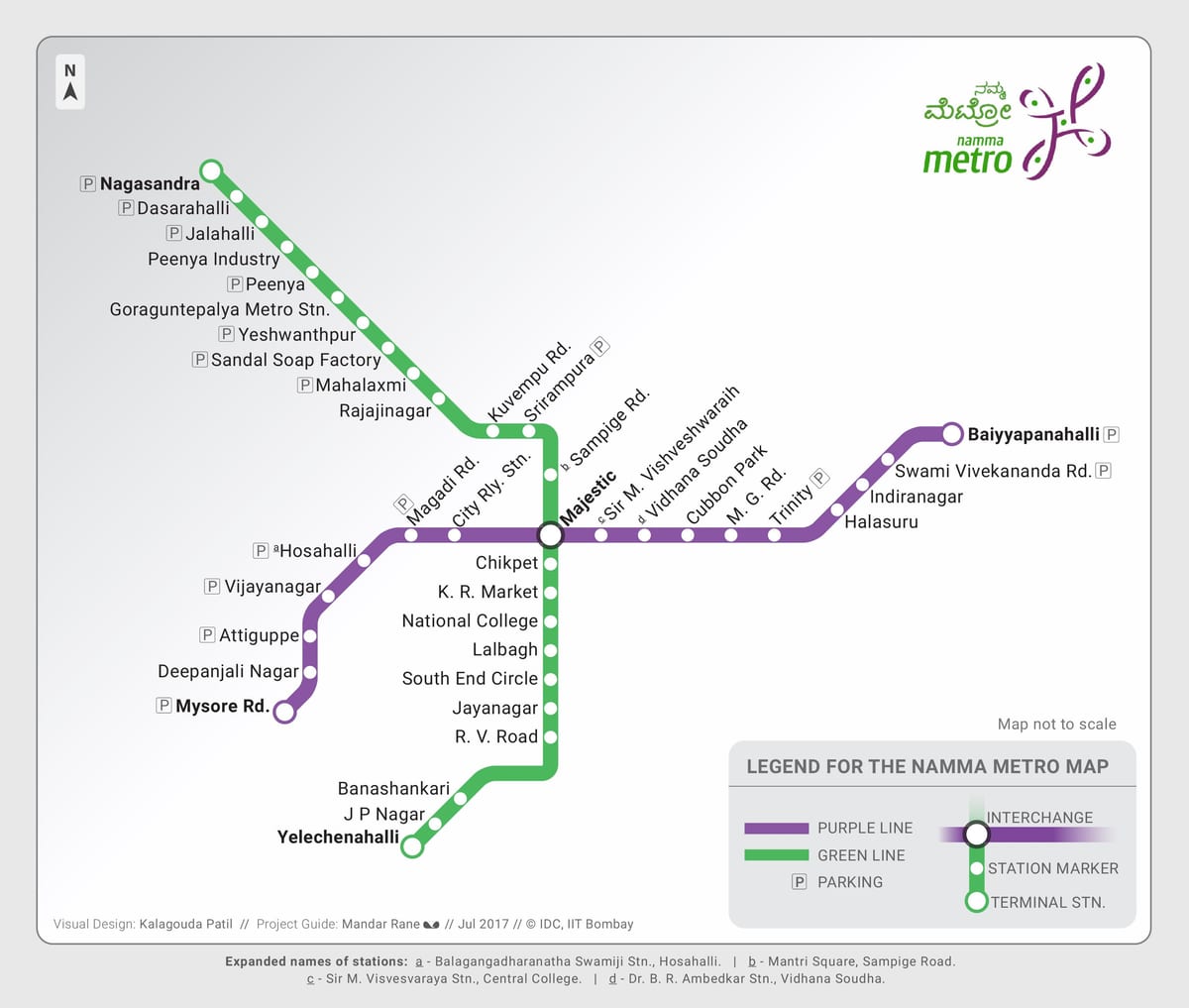 Namma metro mapa tras