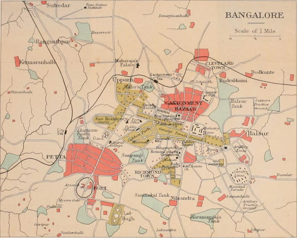 Bangalore staré mapy