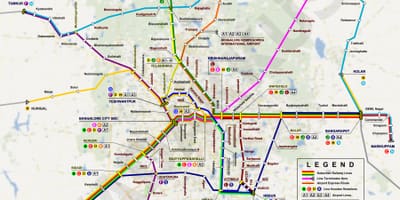 Mapa Bangalore železniční stanice