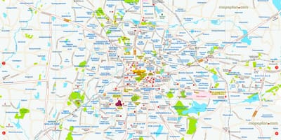 Jezera v Bangalore mapa
