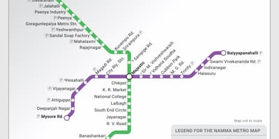Stanice metra mapu Bangalore