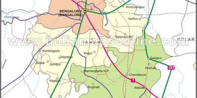 Mapa Bangalore sever