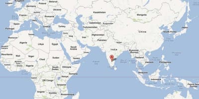 Bangalore v mapě světa