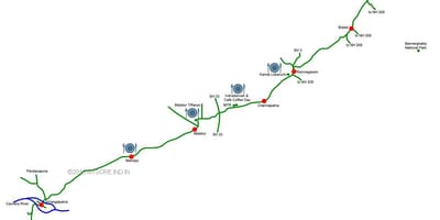 Mapa z Bangalore Mysore