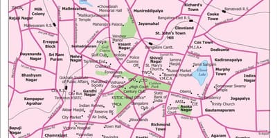 Mapa města Bangalore